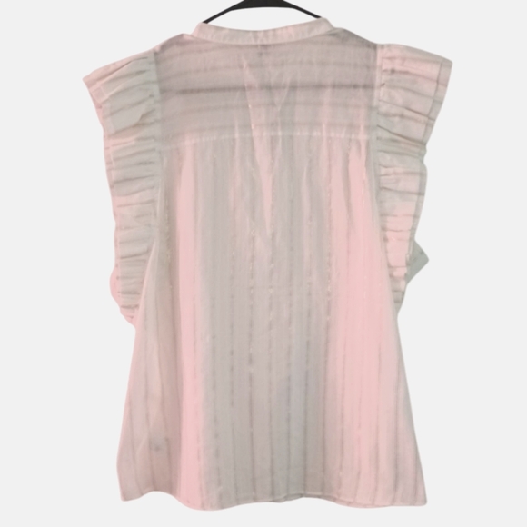 Express White Ruffle Sleeve Top - Picture 5 of 9